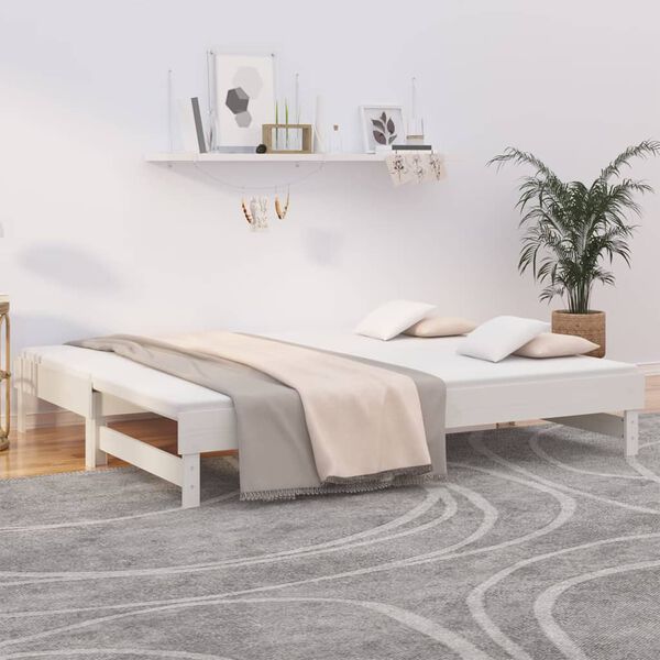 vidaXL Sof&aacute; cama extra&iacute;ble sin colch&oacute;n blanco 2x(90x200) cm