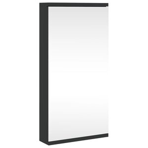 vidaXL Mueble de ba&ntilde;o de esquina con espejo negro 30x24x60 cm
