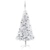 vidaXL &Aacute;rbol de Navidad preiluminado con luces y bolas plateado 150 cm