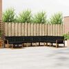 vidaXL Conjunto de sof&aacute;s de exterior con coj&iacute;n 8 pcs Natural y negro