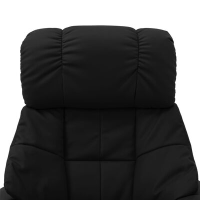vidaXL Sillón reclinable masaje cuero sintético madera curvada negro