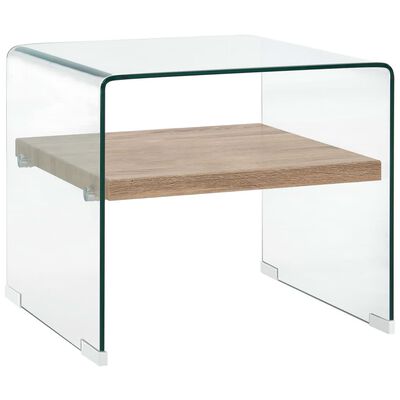 vidaXL Mesa de centro de vidrio templado transparente 50x50x45 cm