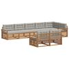 vidaXL Conjunto de sof&aacute;s de exterior 8 pcs Gris Natural y Claro