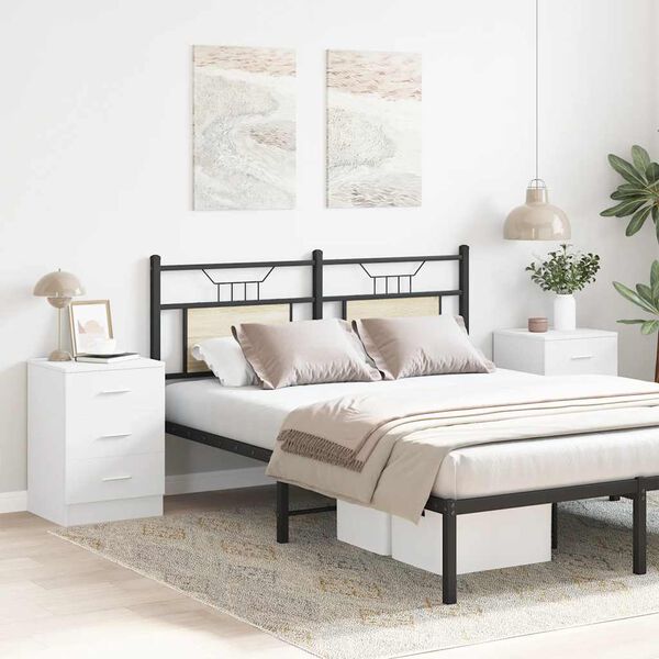 vidaXL Mesitas de noche 2 uds madera contrachapada blanco 38x35x56 cm