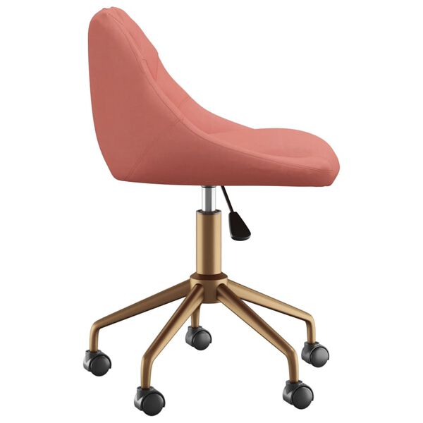 vidaXL Silla de comedor giratoria de terciopelo rosa