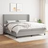 vidaXL Cama box spring con colch&oacute;n tela gris claro 200x200 cm