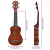 vidaXL Juego de ukelele soprano para niños con funda madera oscura 21"