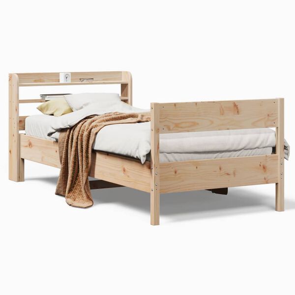 vidaXL Estructura de cama sin colch&oacute;n madera maciza de pino 90x190 cm
