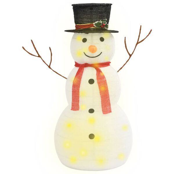 vidaXL Muñeco de nieve decorativo de Navidad con LED tela lujosa 90 cm