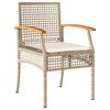 vidaXL Set comedor de jard&iacute;n 9 pzas con cojines rat&aacute;n sint&eacute;tico beige