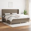 vidaXL Cama box spring con colch&oacute;n tela gris taupe 200x200 cm