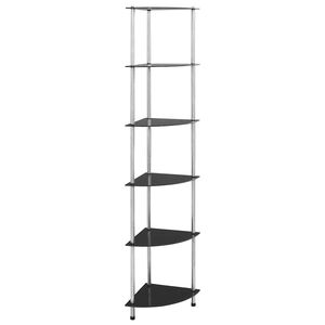 vidaXL Estanter&iacute;a 6 niveles vidrio templado negro 30x30x160 cm