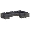 vidaXL Set de muebles de jard&iacute;n 9 pzas y cojines rat&aacute;n sint&eacute;tico gris