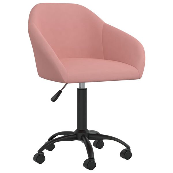 vidaXL Sillas de comedor giratorias 4 unidades de terciopelo rosa
