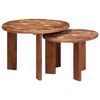 vidaXL Mesas de Caf&eacute; Nido 2 pcs Multicolor Madera reciclada maciza