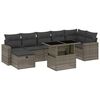 vidaXL Set de sof&aacute;s de jard&iacute;n y cojines 8 piezas rat&aacute;n sint&eacute;tico gris