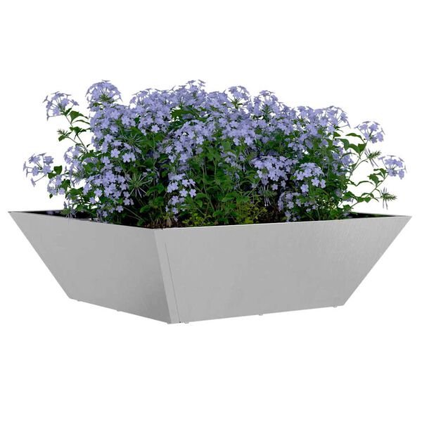 vidaXL Maceta para Jard&iacute;n Plateado 50 x 50 x 15 cm Acero inoxidable