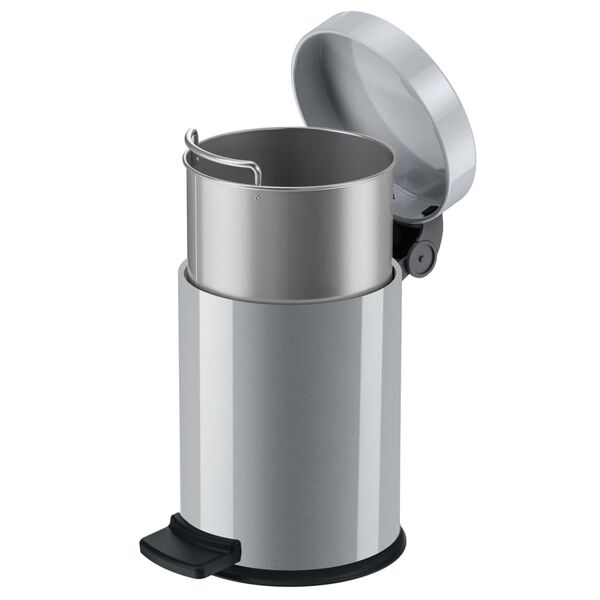 Hailo Papelera con pedal Solid plateado S 3L
