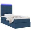 vidaXL Cama con almacenamiento y LED Azul 90 x 190 cm Poli&eacute;ster