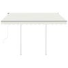 vidaXL Toldo retr&aacute;ctil autom&aacute;tico con postes crema 3x2,5 m