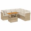 vidaXL Set sof&aacute;s de jard&iacute;n 7 piezas y cojines rat&aacute;n sint&eacute;tico beige