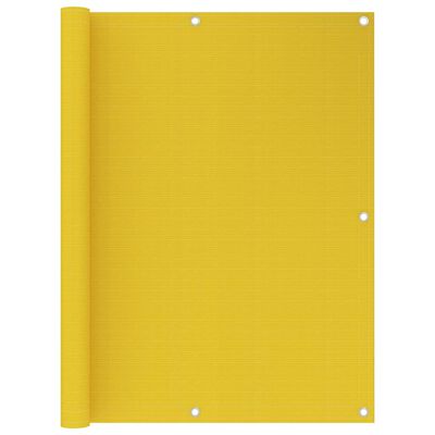 vidaXL Toldo para balcón HDPE amarillo 120x600 cm