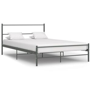 vidaXL Estructura de cama sin colch&oacute;n metal gris 120x200 cm