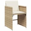 vidaXL Set comedor de jard&iacute;n con cojines 15 pzas rat&aacute;n sint&eacute;tico beige