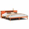 vidaXL Cama con estanter&iacute;a sin colch&oacute;n madera maciza marr&oacute;n 200x200 cm