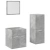 vidaXL Set muebles de ba&ntilde;o 2 piezas madera contrachapada gris hormig&oacute;n
