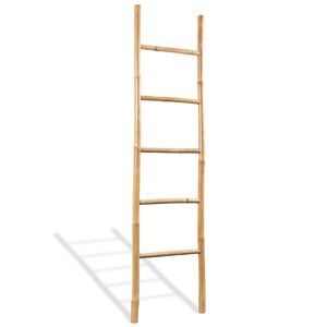 vidaXL Escalera para toallas con 5 pelda&ntilde;os de bamb&uacute; 150 cm