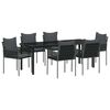 vidaXL Conjunto de Comedor de Jard&iacute;n 7 pcs Negro y Gris