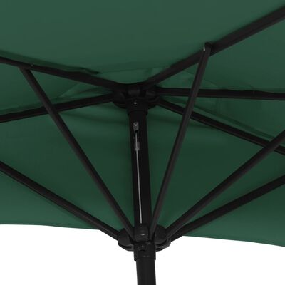 vidaXL Sombrilla de balcón semicircular palo aluminio verde 300x155cm
