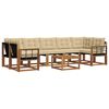 vidaXL Conjunto de sof&aacute;s de exterior 8 uds. Natural y Beige