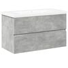 vidaXL Set muebles de ba&ntilde;o 2 piezas madera contrachapada gris hormig&oacute;n