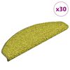 vidaXL Alfombrillas para escaleras, 30 unidades, 65x21x4 cm, color verde, semicirculares, grandes