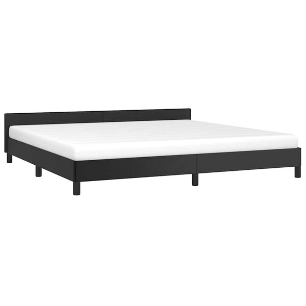 vidaXL Estructura de cama con cabecero sin colchón negro 200x200 cm