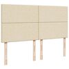 vidaXL Estructura de cama otomana con colchones tela crema 200x200cm