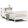 vidaXL Cama con estanter&iacute;a sin colch&oacute;n madera maciza blanca 75x190 cm