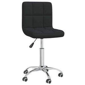 vidaXL Silla de comedor giratoria tela negro