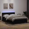 vidaXL Cama box spring con colch&oacute;n y LED terciopelo negro 160x210 cm