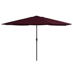 vidaXL Sombrilla de jard&iacute;n con palo de metal rojo burdeos 390 cm