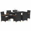 vidaXL Conjunto de Comedor de Jard&iacute;n 7 pcs Negro rat&aacute;n sint&eacute;tico