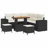 vidaXL Conjunto de sof&aacute; de jard&iacute;n 8 uds. Negro rat&aacute;n sint&eacute;tico