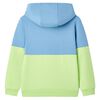 Sudadera infantil con capucha azul y amarillo suave 104