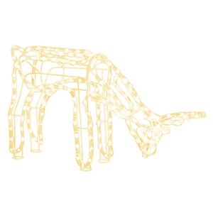 vidaXL Figura de reno de Navidad blanco c&aacute;lido 73x31x45 cm