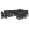 vidaXL Conjunto de sof&aacute;s de jard&iacute;n 10 uds. Gris rat&aacute;n sint&eacute;tico