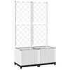 vidaXL Jardinera con enrejado PP blanco 80x40x136 cm