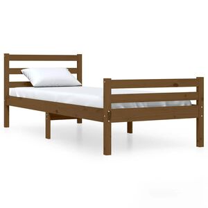 vidaXL Estructura cama sin colch&oacute;n madera maciza marr&oacute;n miel 75x190 cm