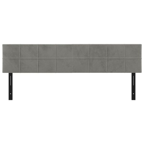 vidaXL Cabeceros 2 unidades de terciopelo gris claro 80x5x78/88 cm